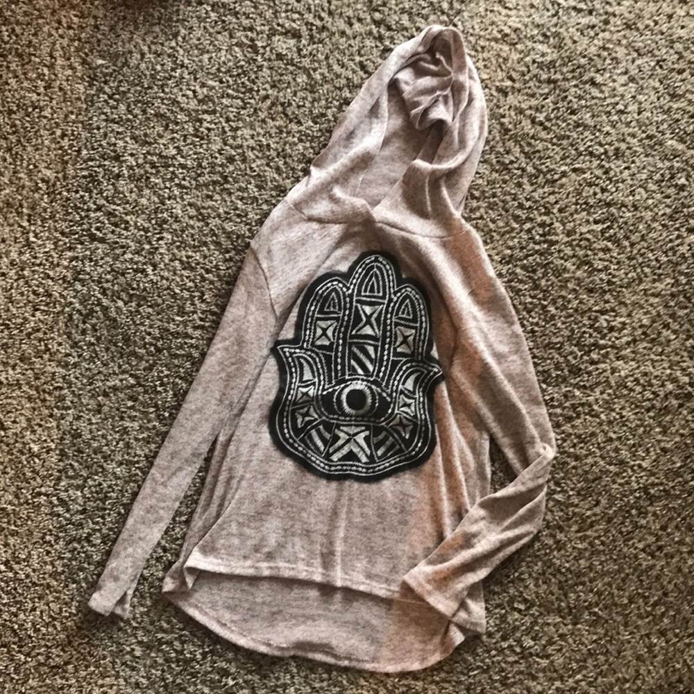 Hand of Fatima - Embroidered, hooded shirt